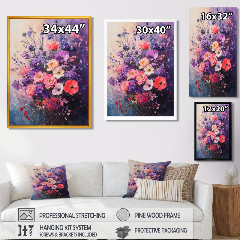 Sarita - art mural floral, H 20 po x l 12 po, Reproduction encadrée d'une seule photo, Doré