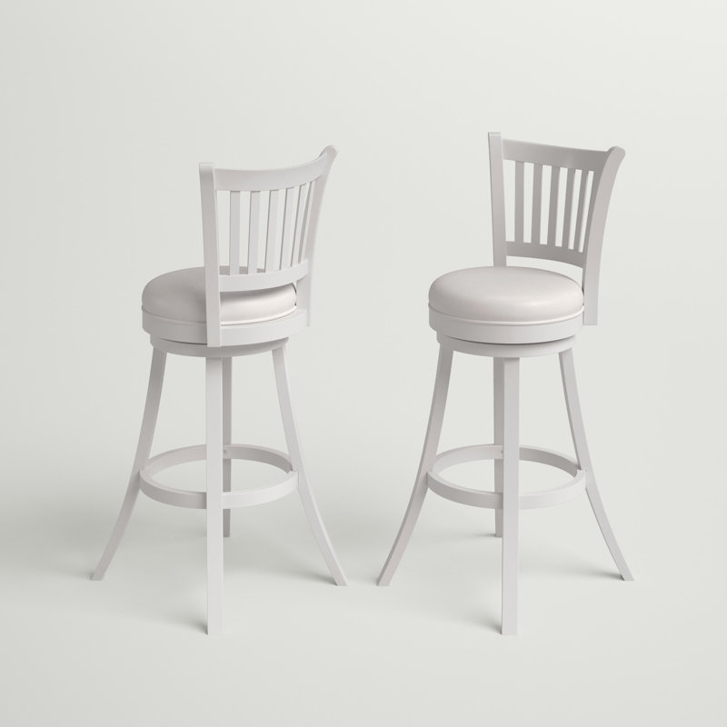Catt Swivel Upholstered Counter Stool with Solid Wood Frame, Bar Stool (30” Seat Height)