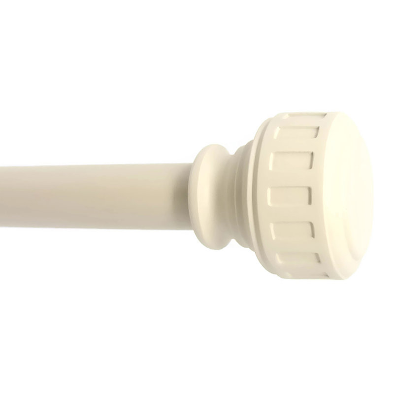 Tulare Adjustable 1'' Single Curtain Rod, 1" H x 48" W x 1" D, French White