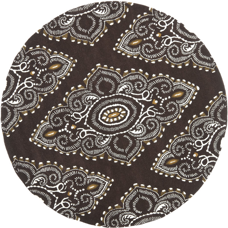 Kouerga Hand Tufted Wool Oriental Rug, Round 7'