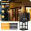 2Pack 100 luminaires d'extérieur imperméables en aluminium avec lanterne murale antirouille extérieure noire