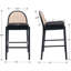 Tabourets de bar modernes avec tabourets de bar rembourrés avec dossier en rotin et pieds en bois-158231475-158231478