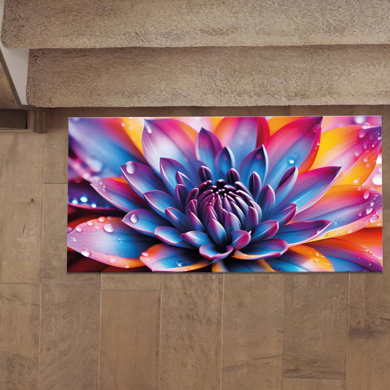 Tapis non tissé à motif floral parfait pour la chambre à coucher et le bureau avec un design éclatant et une palette de couleurs