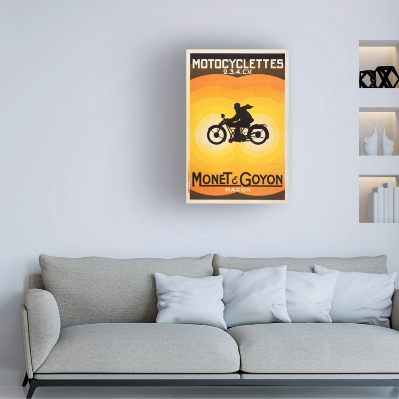 Art sur toile Marcus Jules Motocyclettes, H 19 po x l 12 po