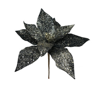 Fleur artificielle poinsettia scintillante