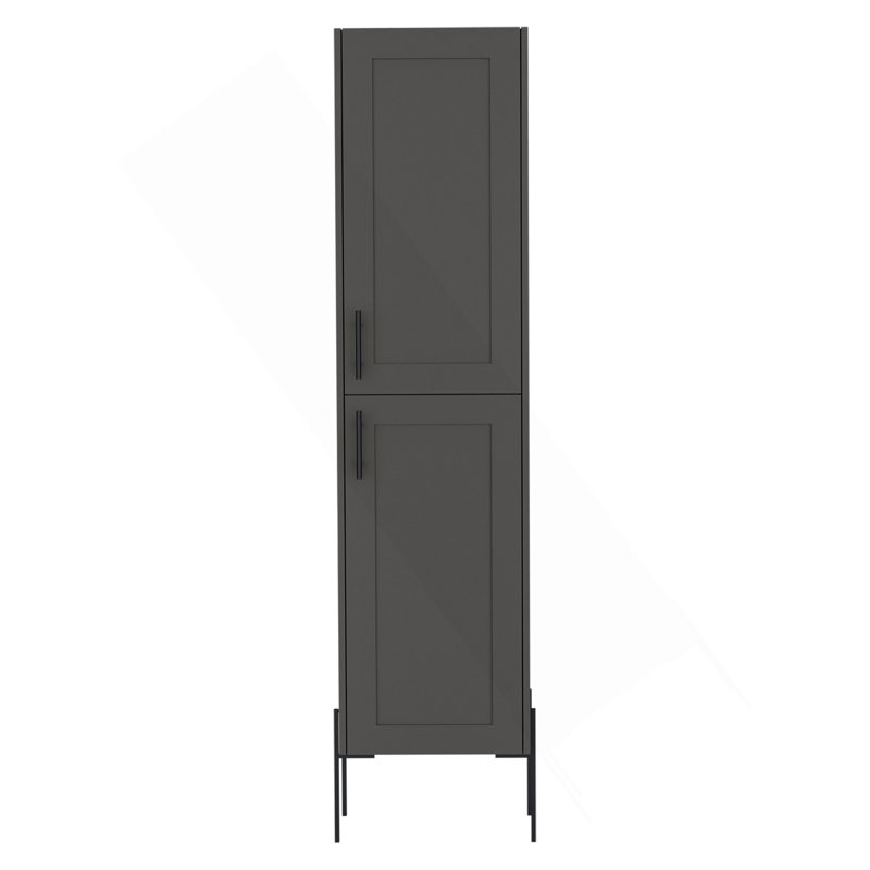 Armoire à linge H 70,8 po, avec 1 porte et 4 tablettes, gris mat