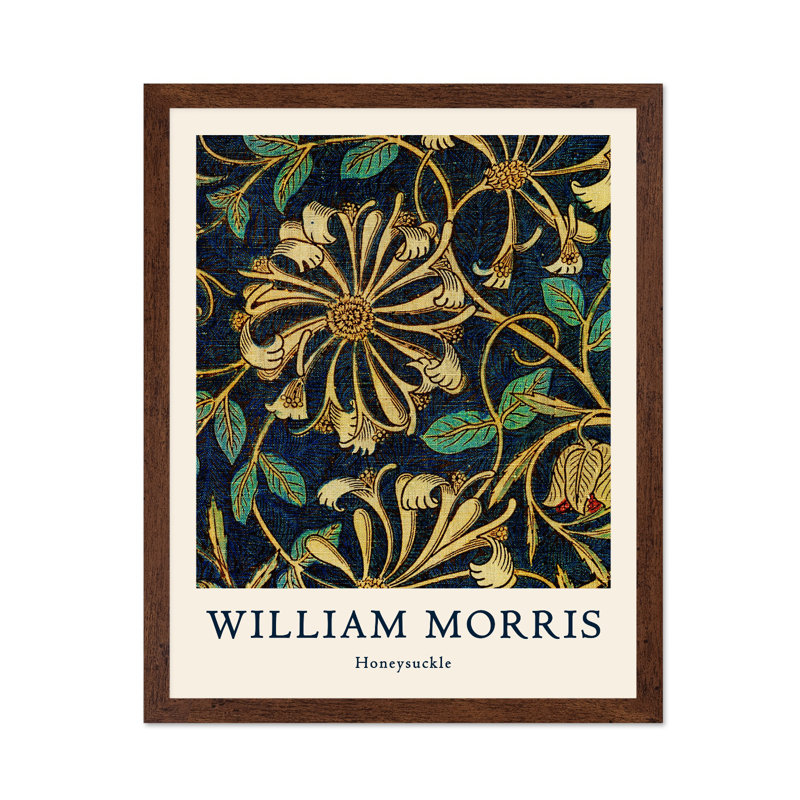 William Morris - Chèvrefeuille n ° 13, Poster, 08"H x 10"W, Brown Framed