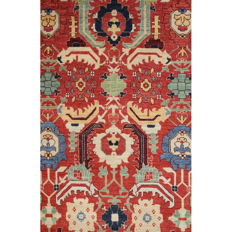 Tapis rouge nouvel âge unique en son genre 8 pi 11 po x 12 pi 7 po Mazar