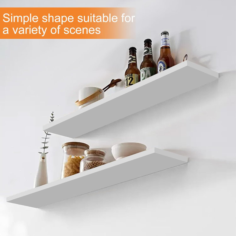 Ragiu 4 Piece Floating Shelf, White, 40cm x 15cm x 1.6cm