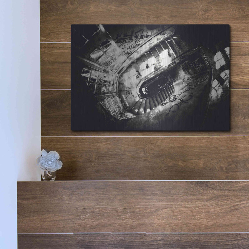 «Sanat escaliers» par Sebastien Lory, art mural en métal, 24 po x 16 po, H 12 po x l 16 po