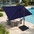 10 X 13 Ft Rectangular Rotational Tilt Curved Cantilever Umbrella With Base And Cover