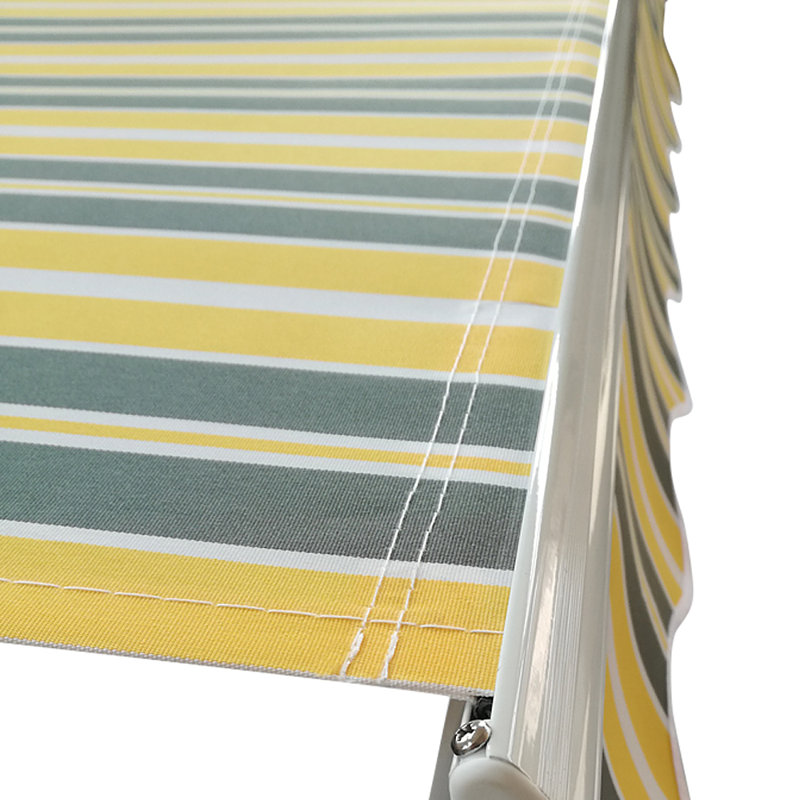 Dakota Fields 350cm W x 250cm D Fabric Cover Retractable Patio Awning, Yellow-Stripe