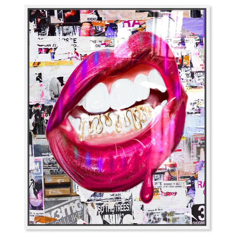 Oliver Gal Untamed Elegance Fashion - Hand-Applied Glass Coat Framed Canvas Art, 30" H x 24" W, White
