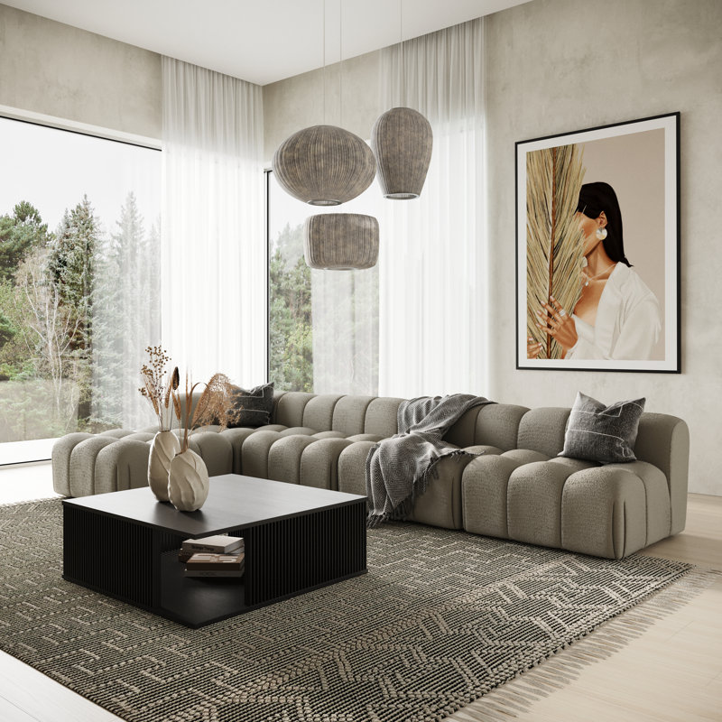 Canapé modulaire réversible de 140 po de large avec repose-pieds Azion