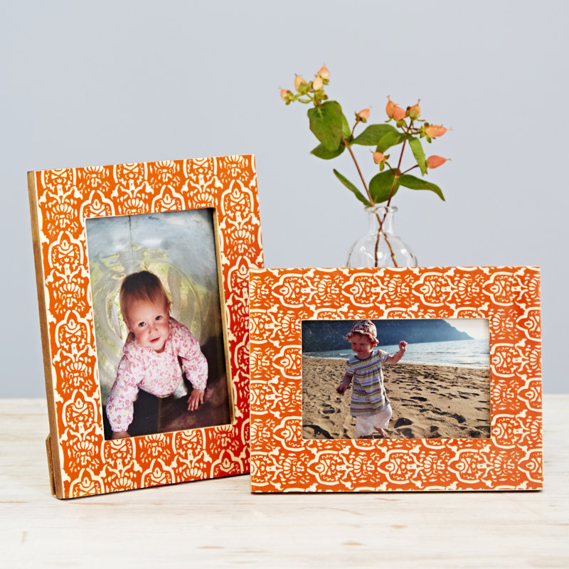 Vidya Red Patterned Photo Frame, 24cm H x 19cm W x 2.5cm D