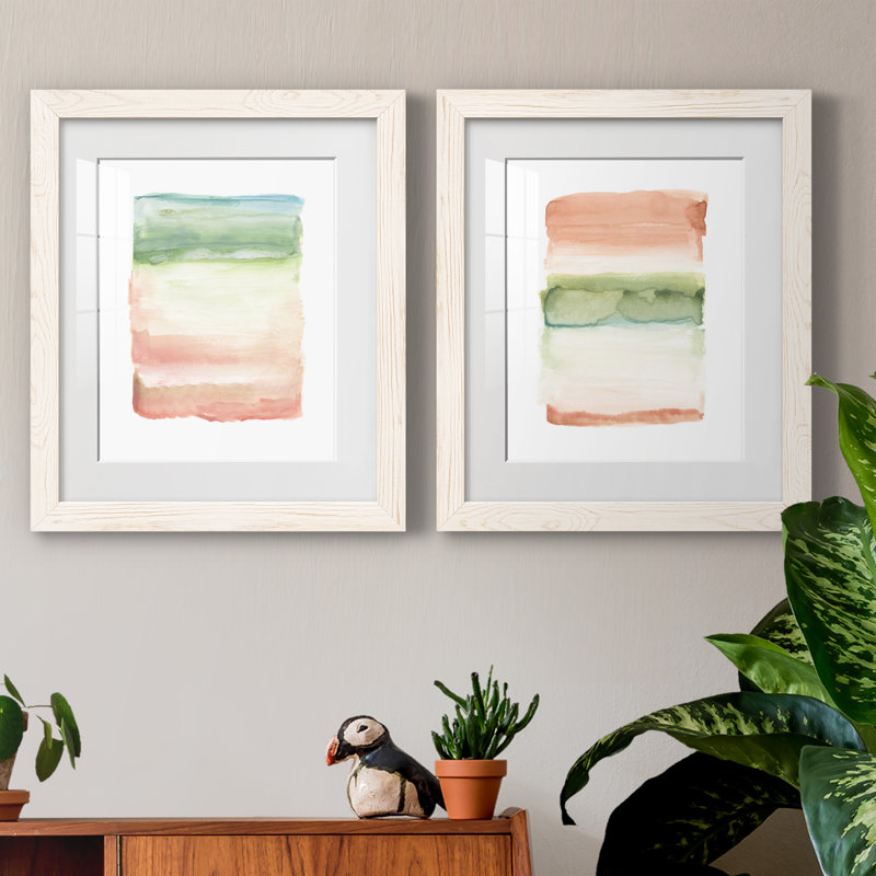 " Skye I " 2 - Pieces, 20" H x 34" W x 1.5" D, White Framed Paper