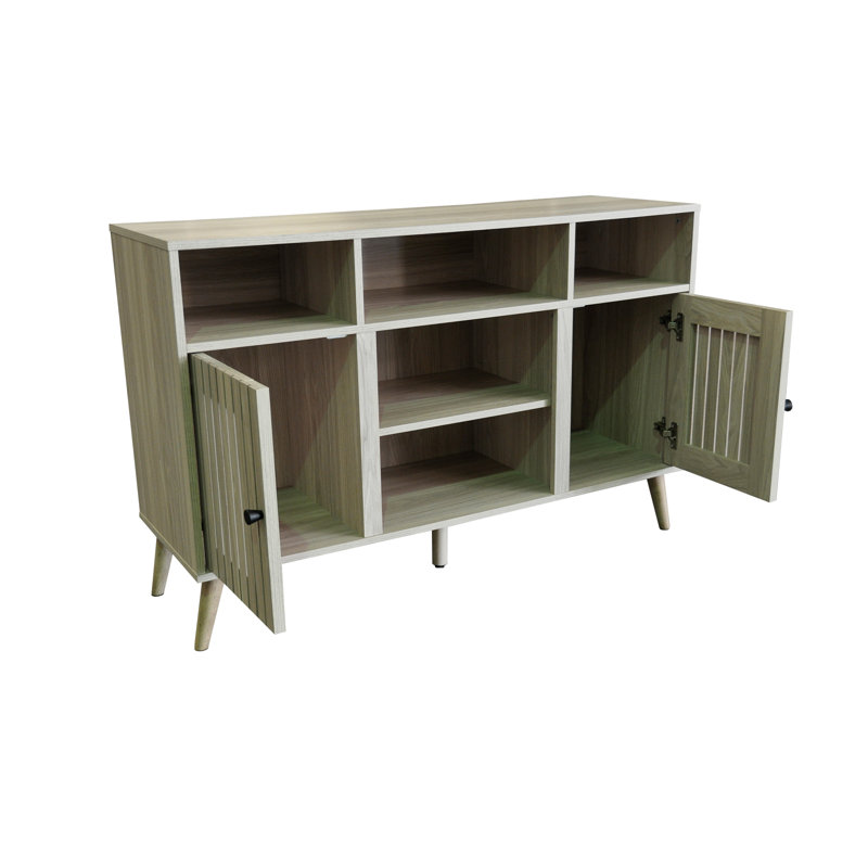47,25 po Meuble télé avec 2 armoires de rangement Tender, Bois de chêne