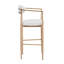 Ensemble de 2 tabourets de bar, tabourets de bar rembourrés à hauteur de comptoir avec dossier pour îlot de cuisine, siège en tissu beige, pieds en fer naturel, capacité de poids de 260 lb-442671436