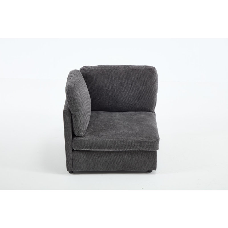 Chaise d'appoint rembourrée avec accoudoirs, Gris foncé