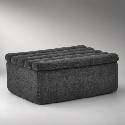 Pouf polyvalent en chenille pour canapé modulaire, solution d'assise compacte et confortable pour toutes les pièces