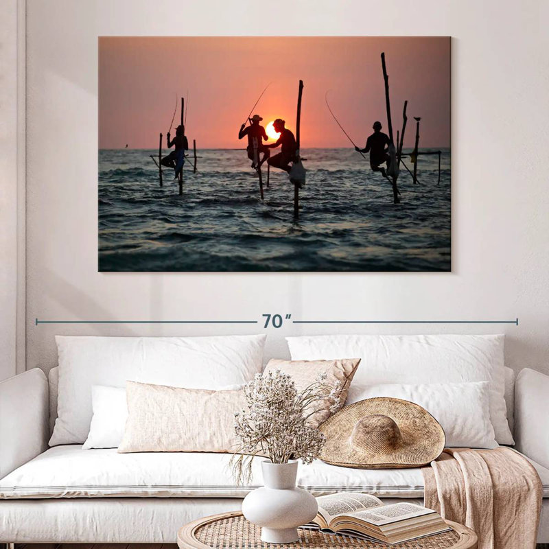 Stilt Fishermen, 34" H x 51" W