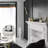 White Solid Wood Freestanding Fireplace