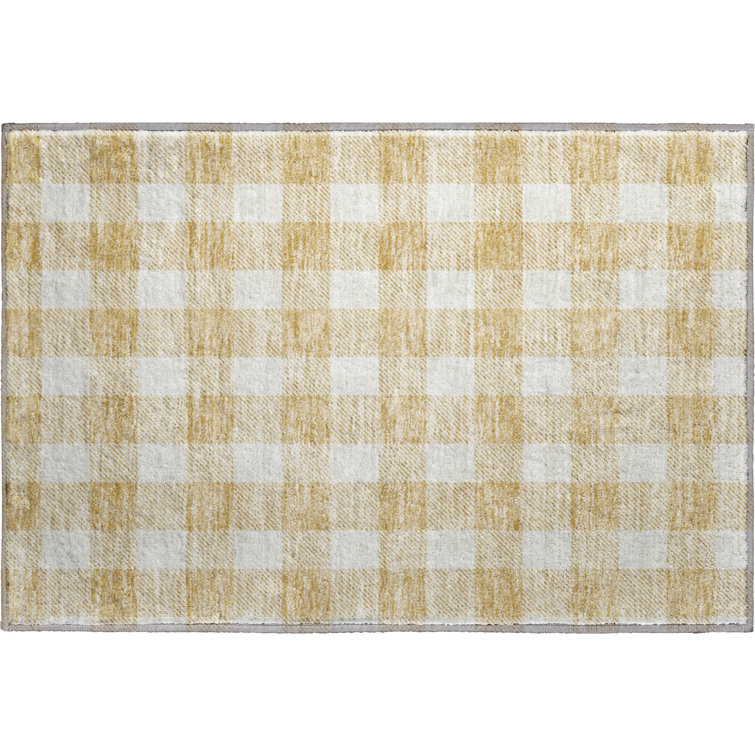 Premium Machine Washable Prisco Gold Rug