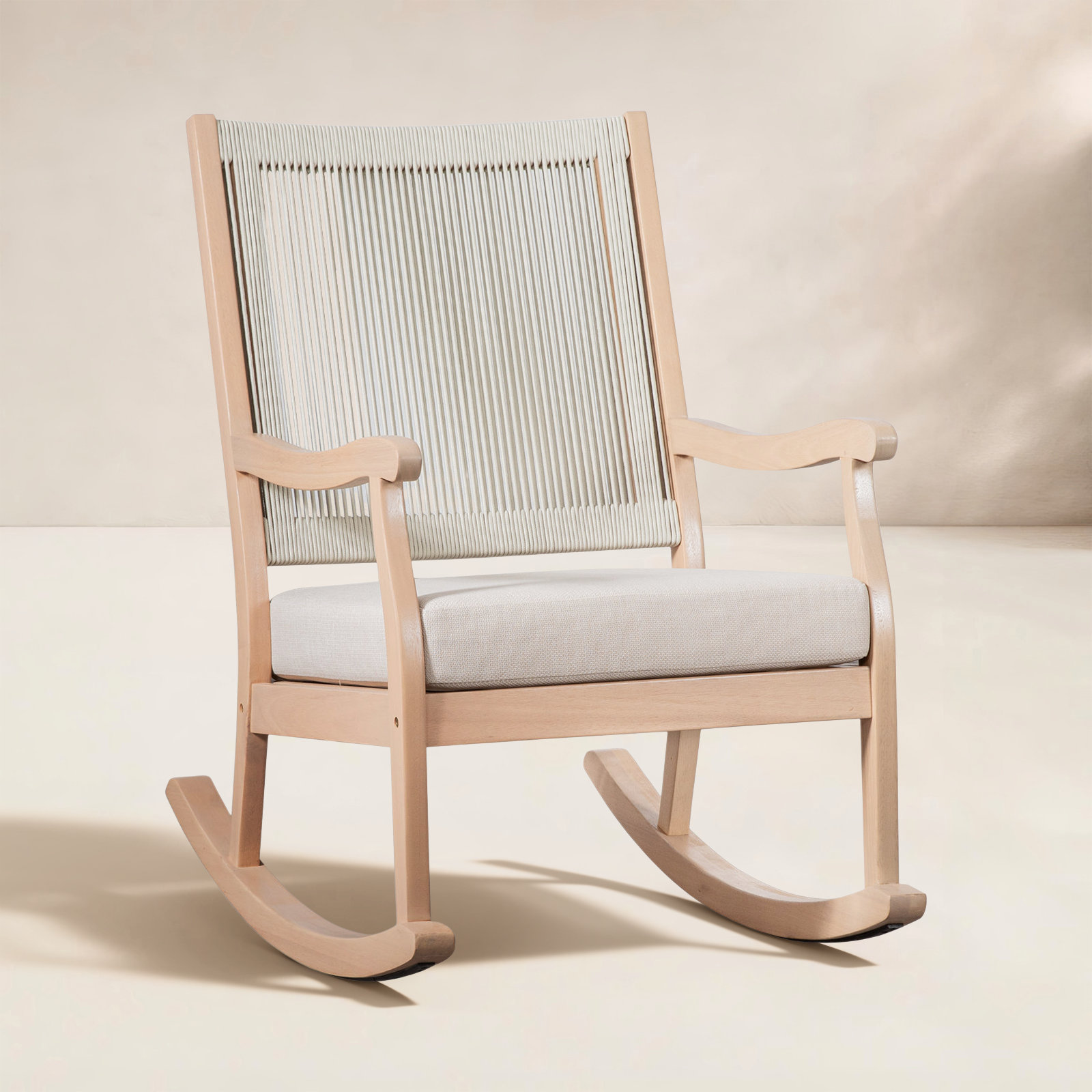 Mari Eucalyptus Rope Patio Rocking Chair