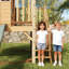 Maisonnette de jardin en bois 7 en 1 avec glissade et bac à sable pour enfants
