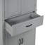 Grande armoire de rangement pour salle de bain avec portes et tiroir - Gris pour les besoins-695335039