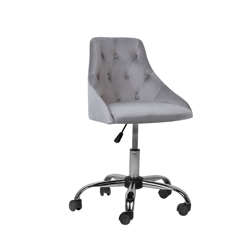 Maia Velvet Office Chair, Grey