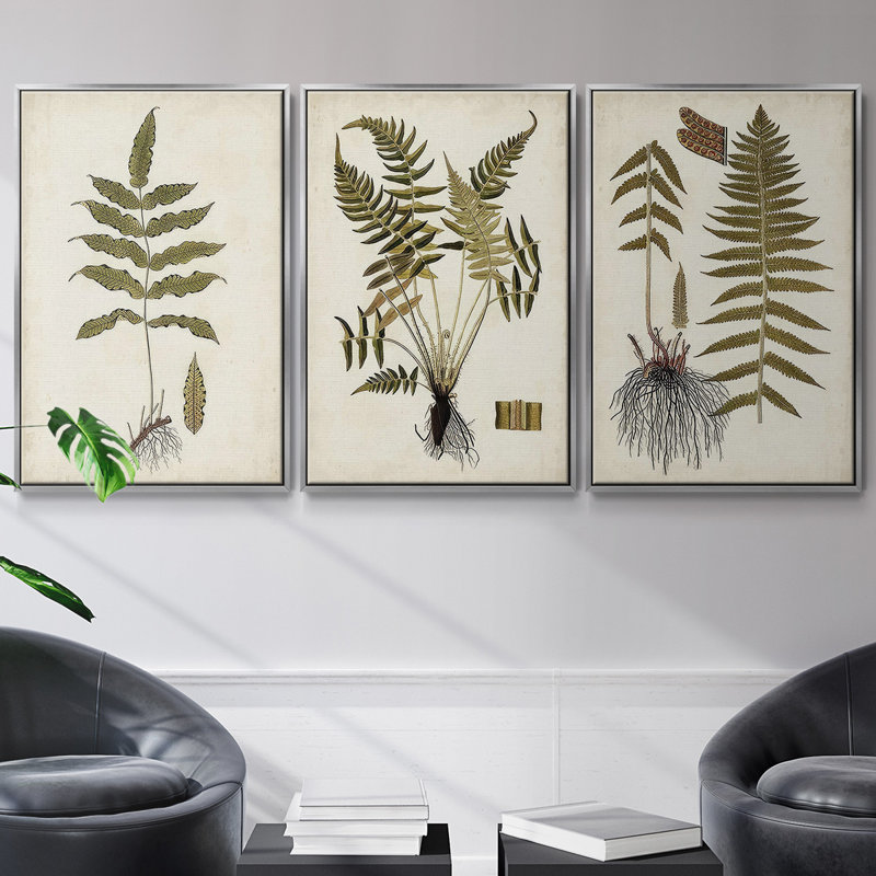 Ensemble de 3 pièces encadrées sur toile Crystal Barware VII, Cadre flottant argent, H 27 po x l 54 po