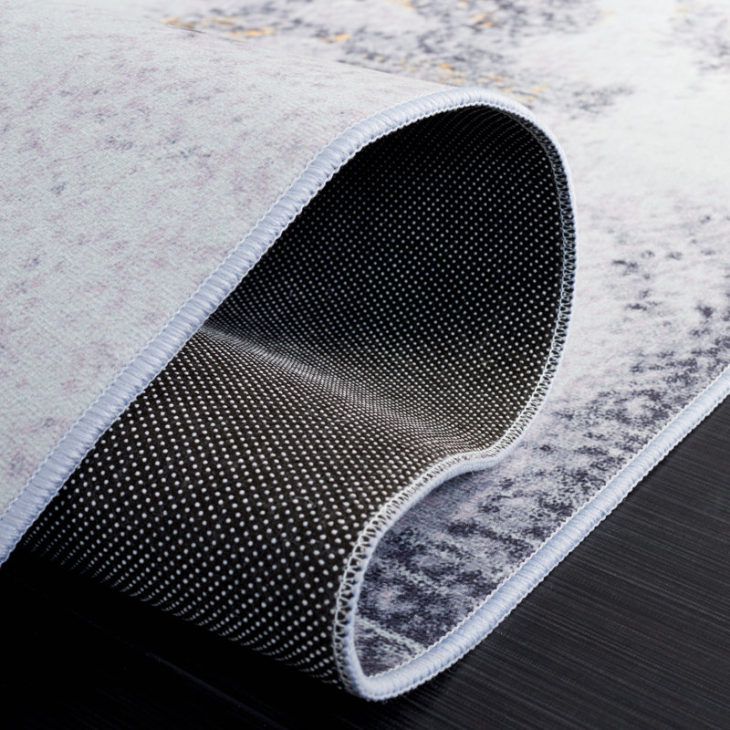 Tacoma Performance Machine Washable Abstract Rug, Round 6'