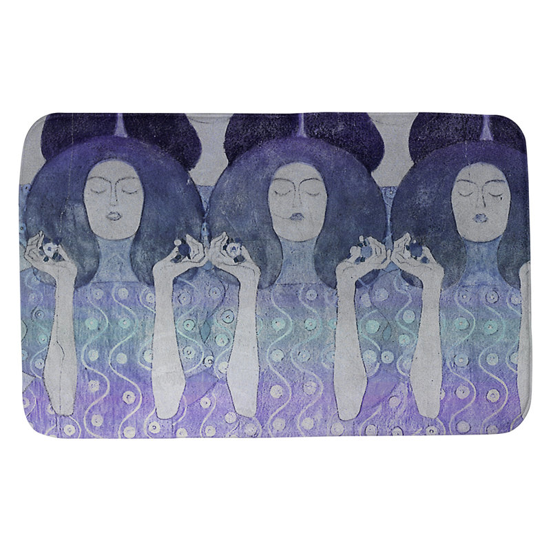Tapis de bain antidérapant rectangulaire guenevere, l 17 po x L 24 po, bleu