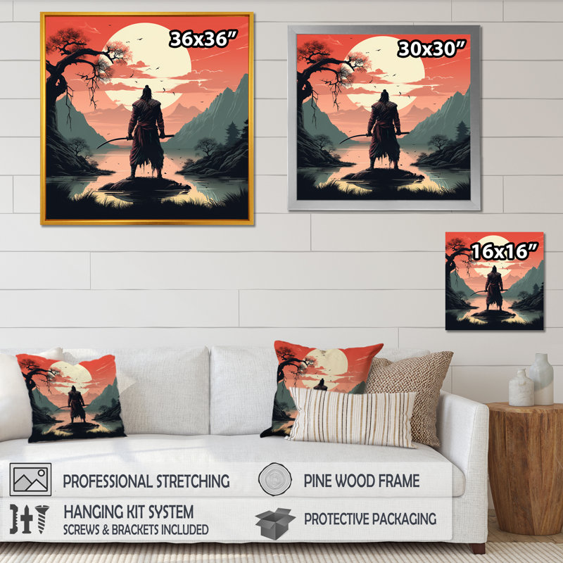 Art japonais, Japon, Cadre doré simple, H 30 po x l 30 po x P 1,5 po