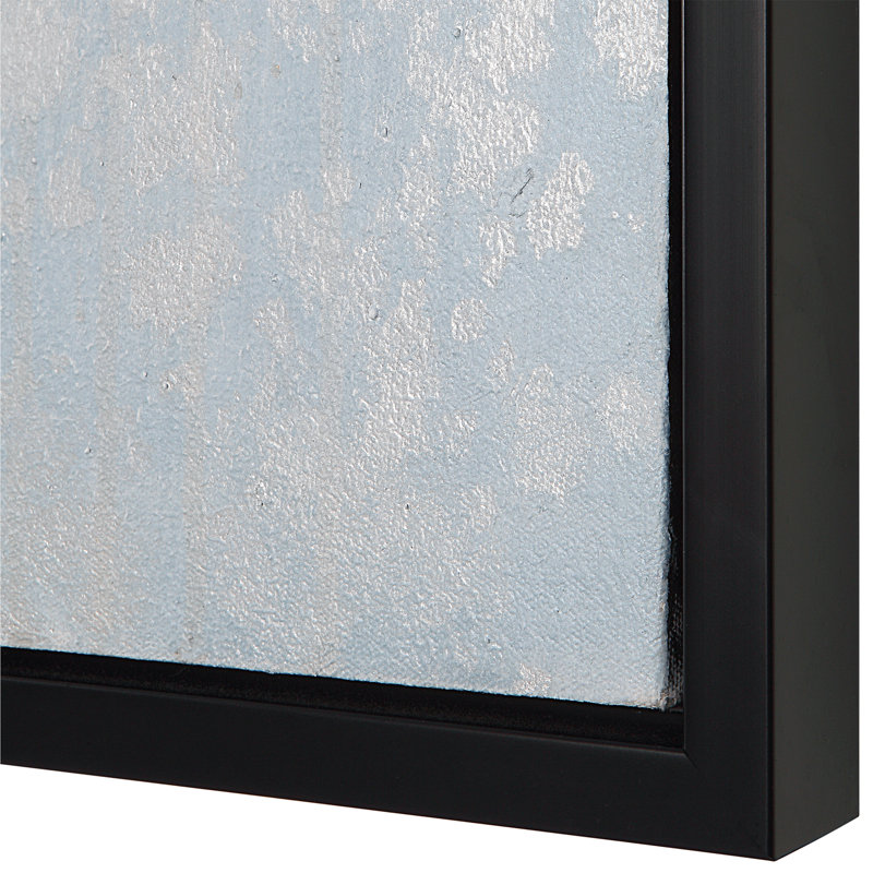 Mountain Mist Abstract Canvas with Satin Black Frame