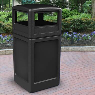 30 gal. Brown Polypropylene Large Outdoor Trash Can, Suitable for Backyard Custody, Terrace and Kitchen