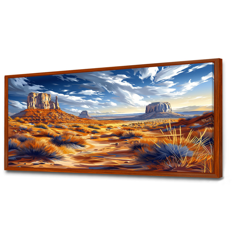 Markiyan - désert, impression d'art mural, Toile avec cadre flottant brun, H 28 po x l 60 po x P 1,5 po