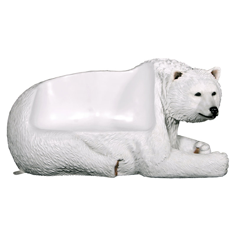Banc sculptural Brawny Bear, Blanc polaire