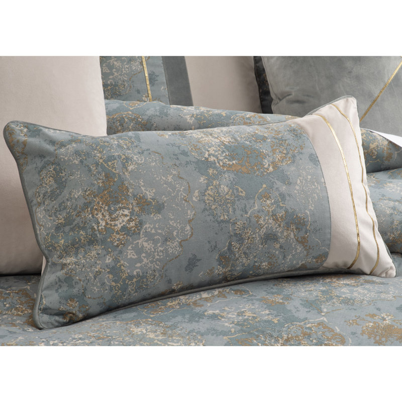 Debonair Velvet Comforter, King Comforter + 5 King Shams + 4 Throw Pillows