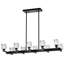 Suspension moderne pour salle à manger - 10 ampoules G9 en cristal noir avec structure métallique et hauteur réglable (10 ampoules G9 max. 40 W). Aspect luxueux, finition mate et linéaire. Idéal pour îlot de cuisine, bar ou table longue.