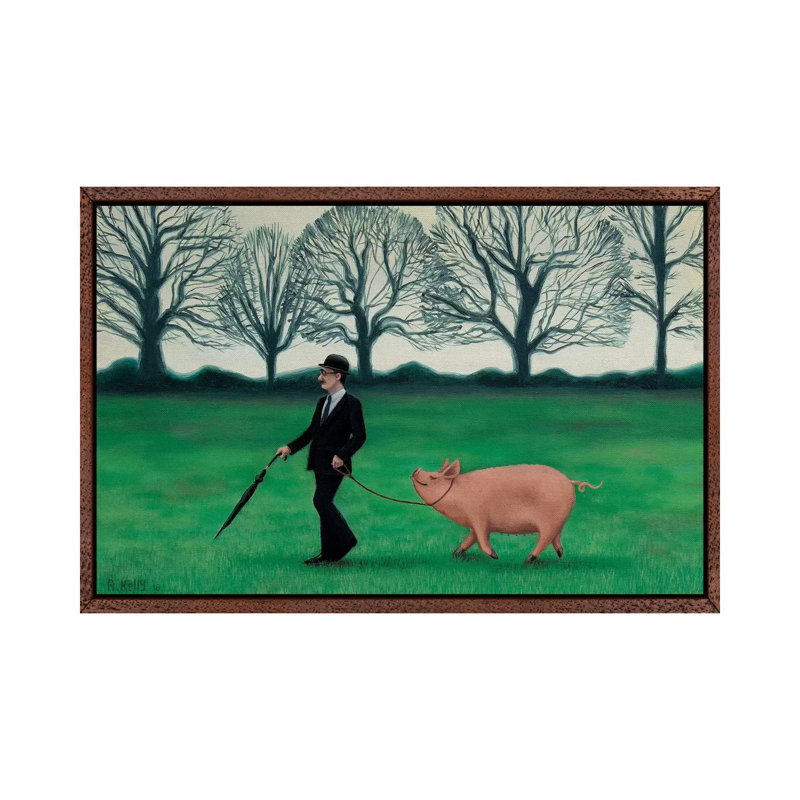 In England by Antoinette Kelly - Floater Frame Gallery-Wrapped Canvas Giclée on Canvas, Classic Brown Wood Framed Canvas