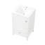 Meuble-lavabo blanc de 20 po avec lavabo, porte à fermeture douce, support de rangement, tiroir, tableau de haute qualité, finition peinte, forme rectangulaire, montage autoportant, installation de lavabo simple de 20 po en blanc