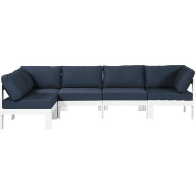 Pacita 120'' Wide Aluminum Patio Sectional with Cushions