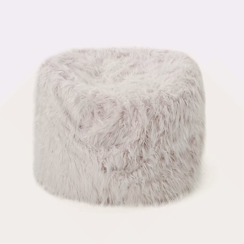 Pouf rond en fausse fourrure 5 pieds