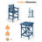 3-Piece Adirondack Chairs and Table Set, HDPE Outdoor Bar Sets, All Weather Outdoor Bar Stools Set, HDPE Adirondack Bar Height Chairs and Bar Table for Balcony, Bistro, Poolside-1022110883