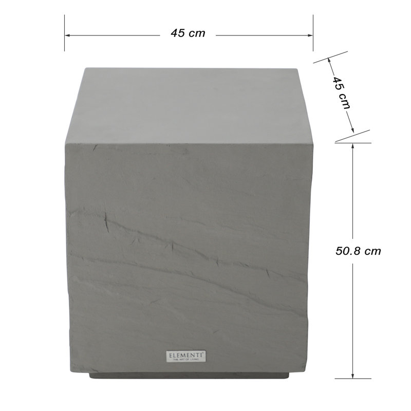 COLORADO Concrete Side Table Bedroom Stool  45 x 45 x 50.8 cm, Space Grey