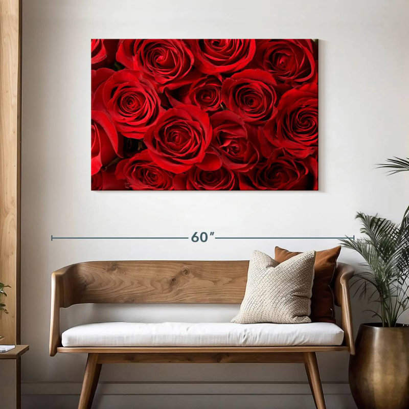 Bouquet de roses rouges, H 30 po x l 45 po