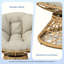 Chaise ergonomique en osier de 41,5 po avec pivot à 360 °, coussin épais, structure en fer-993824998