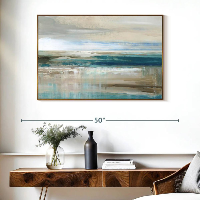 Mer de Kofi, Cadre flottant doré, 40 po x 27 po